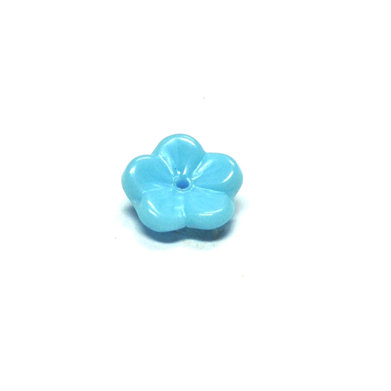 9MM Blue Turq Glass Flower Cap (144 pieces)
