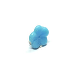 9MM Blue Turq Glass Flower Cap (144 pieces)