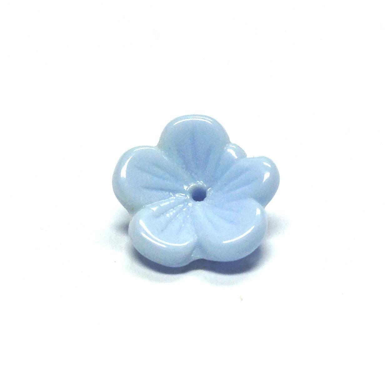 13MM Lt.Blue Glass Flower Cap (100 pieces)