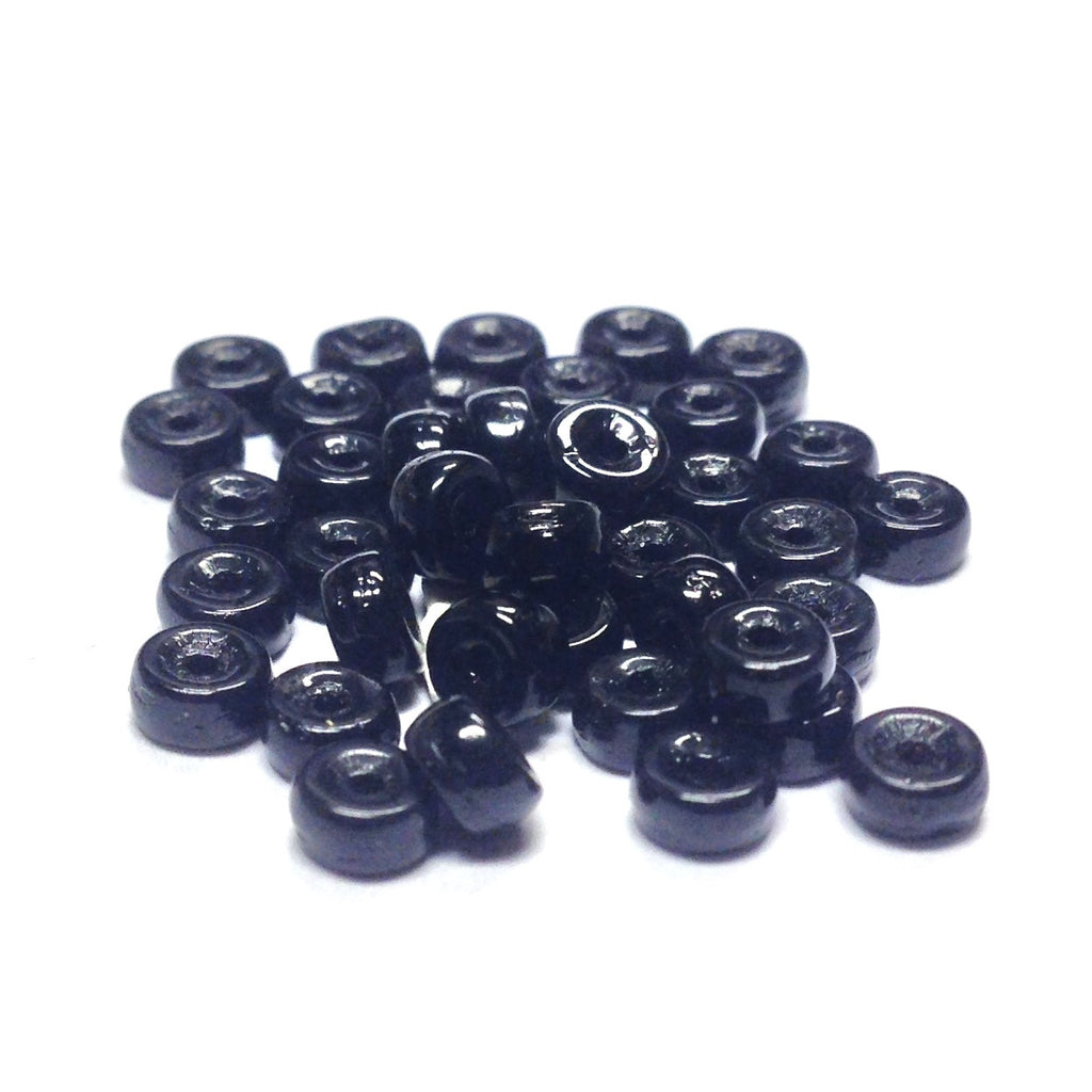 4MM Black Glass Rondel Bead (288 pieces)