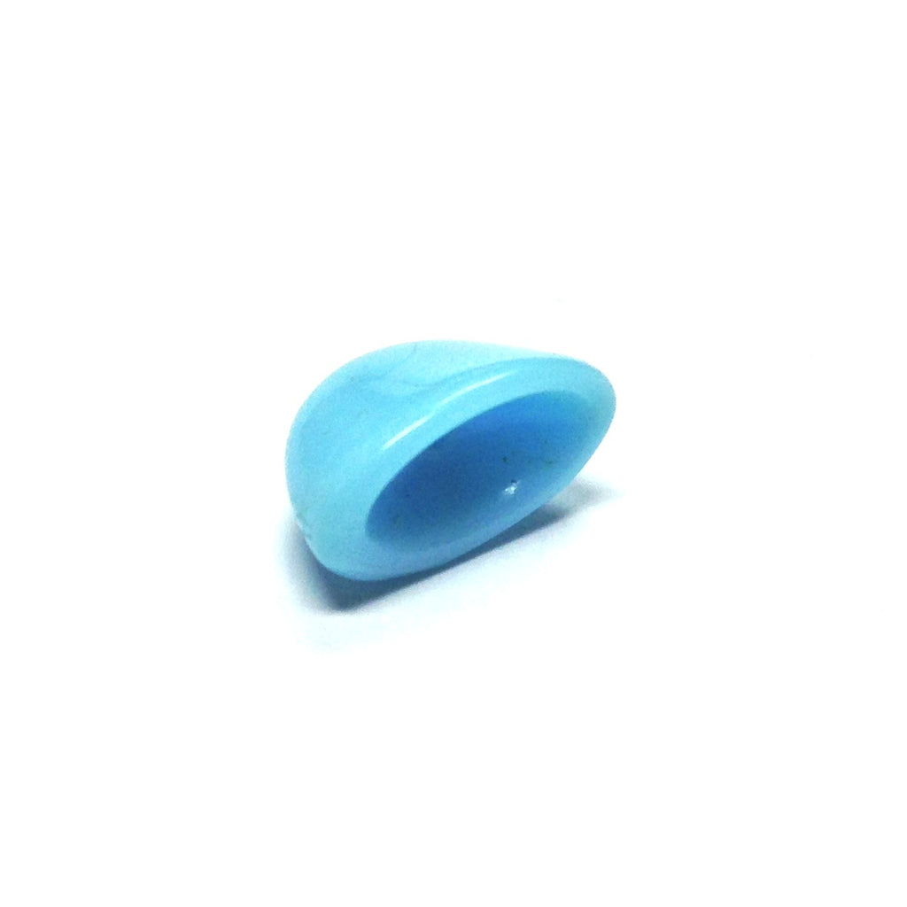 12X7MM Blue Turquoise Glass Flat Cap (72 pieces)