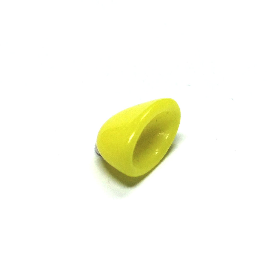 12X7MM Yellow Glass Flat Cap (72 pieces)