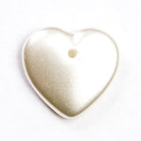 17MM White Pearl Glass Heart Drop (12 pieces)