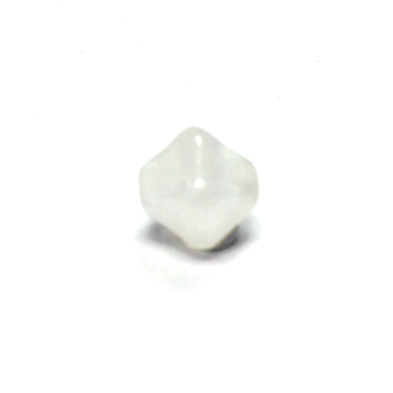 8MM White Glass Pyramid Bead (72 pieces)
