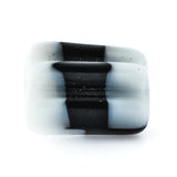 10X12MM Black/White Glass Ridged Tube Bead (36 pieces)
