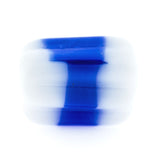 8X10MM Blue/White Glass Ridged Tube Bead (72 pieces)