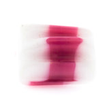 8X10MM Pink/White Glass Ridged Tube Bead (72 pieces)