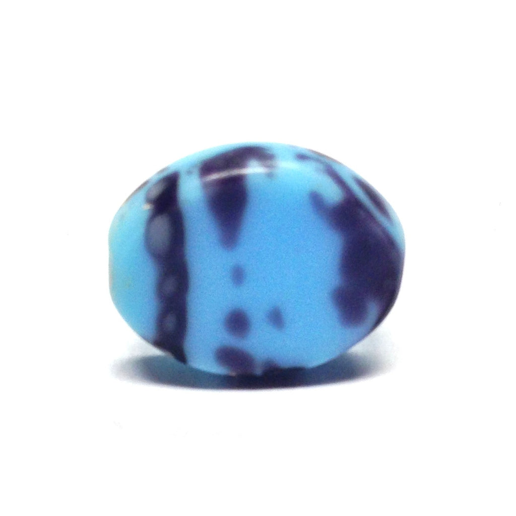 16X13MM Blue/Black Glass Bead (24 pieces)