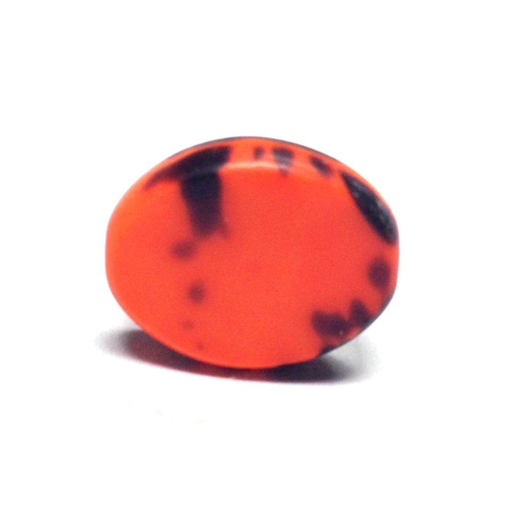 16X13MM Orange/Black Glass Bead (24 pieces)