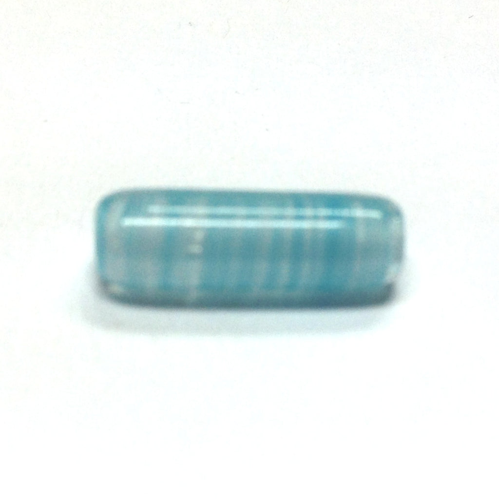 14X5MM Aqua Glass Tube Bead (36 pieces)