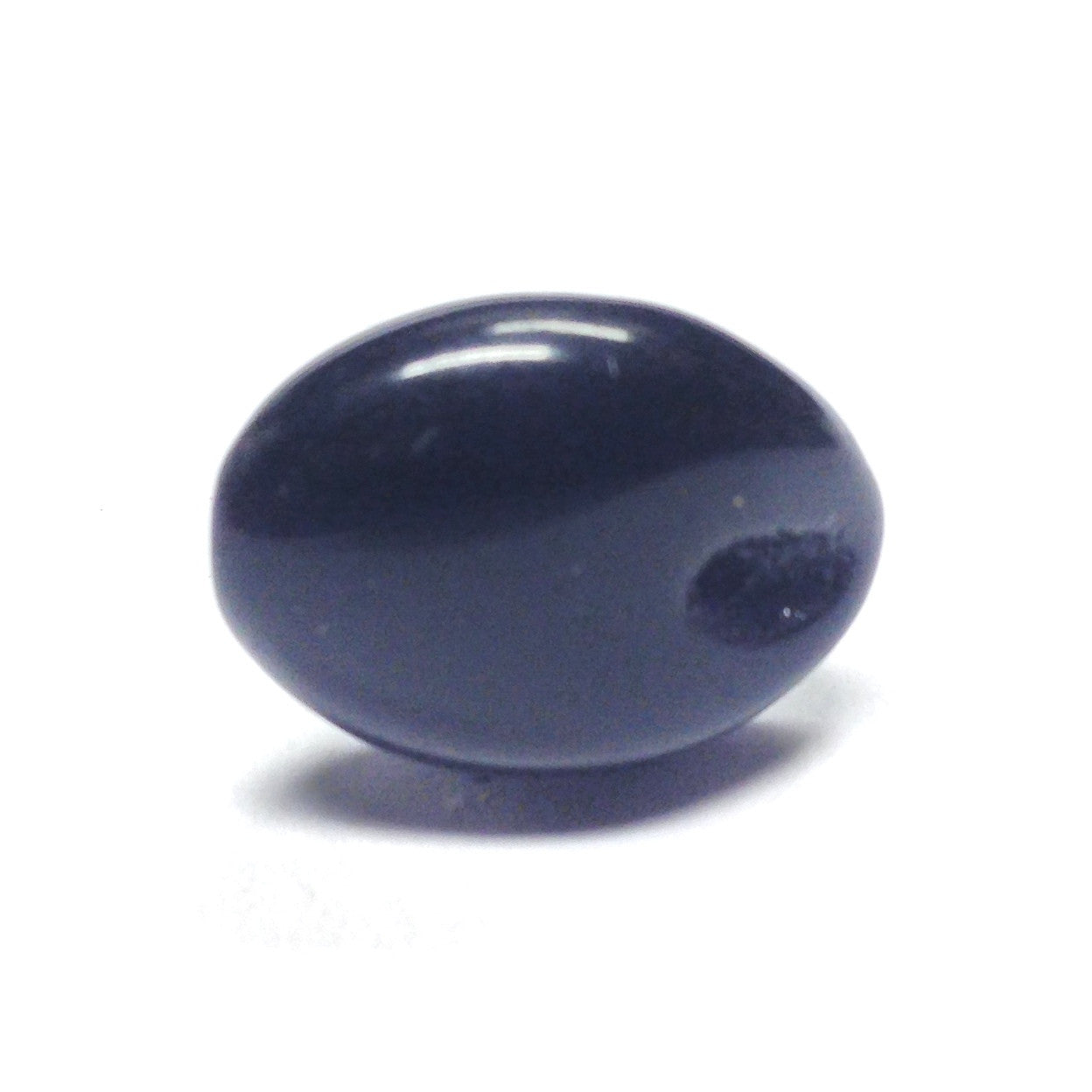 Black Flat Glass Bead w/Hole (36 pieces)