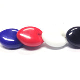 Navy Blue Flat Glass Bead w/Hole (36 pieces)