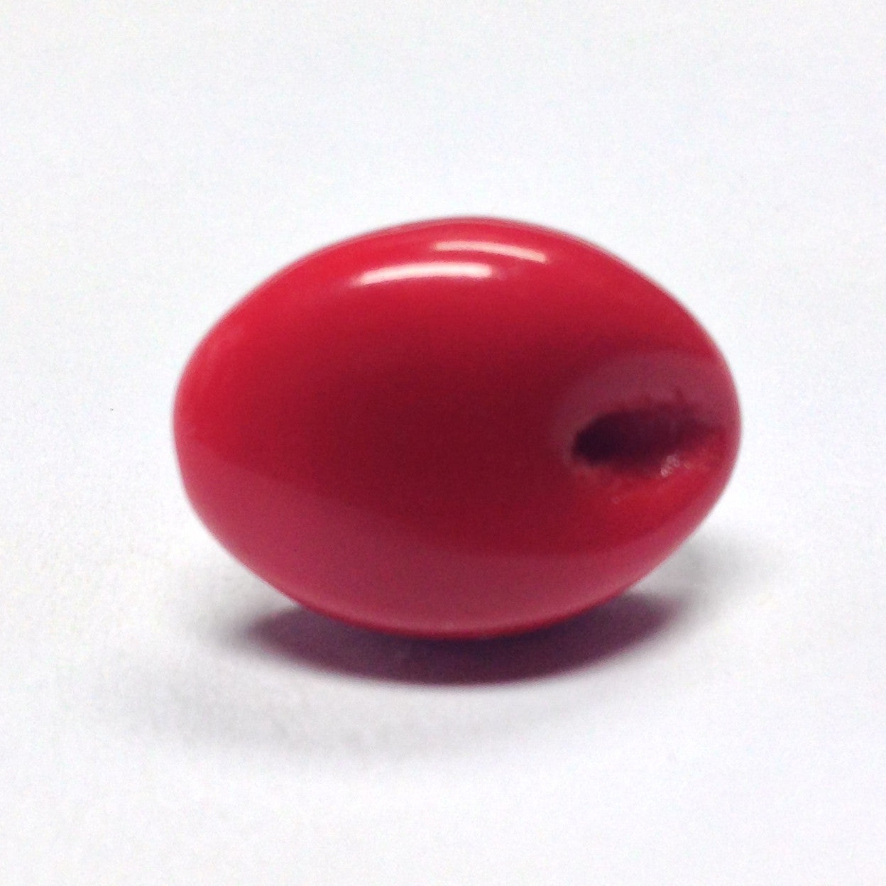 Red Flat Glass Bead w/Hole (36 pieces)