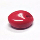 Red Flat Glass Bead w/Hole (36 pieces)