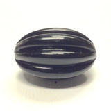 26X16MM Black Fluted Oval Bead (24 pieces)