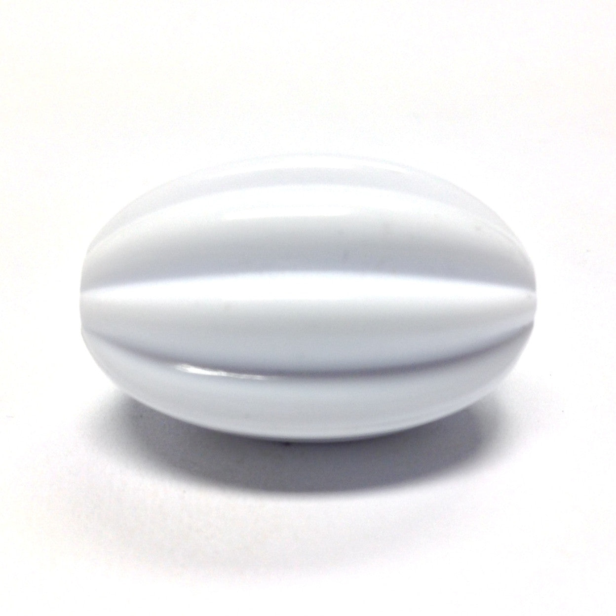 30X20MM White Fluted Bead (12 pieces)
