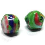 12MM Green/Multicolor Glass Nugget Bead (24 pieces)