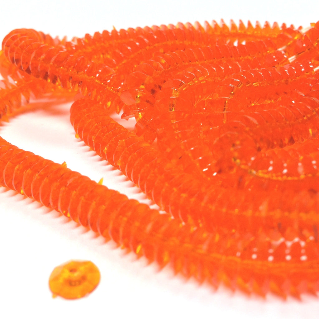 6MM Orange Faceted Rondel Bead (300 pieces)