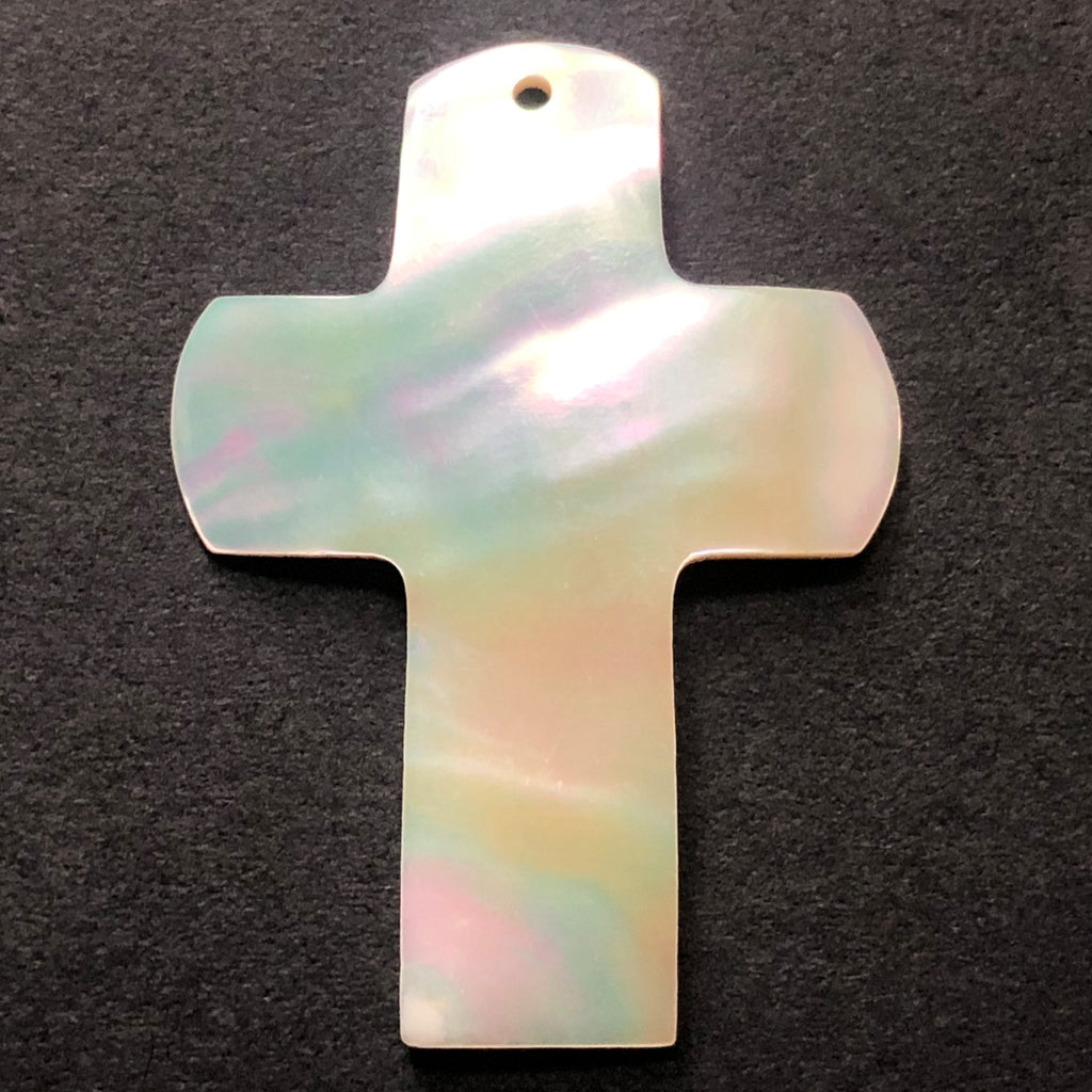 43X31MM Mother Of Pearl Cross Drop (3 pieces)