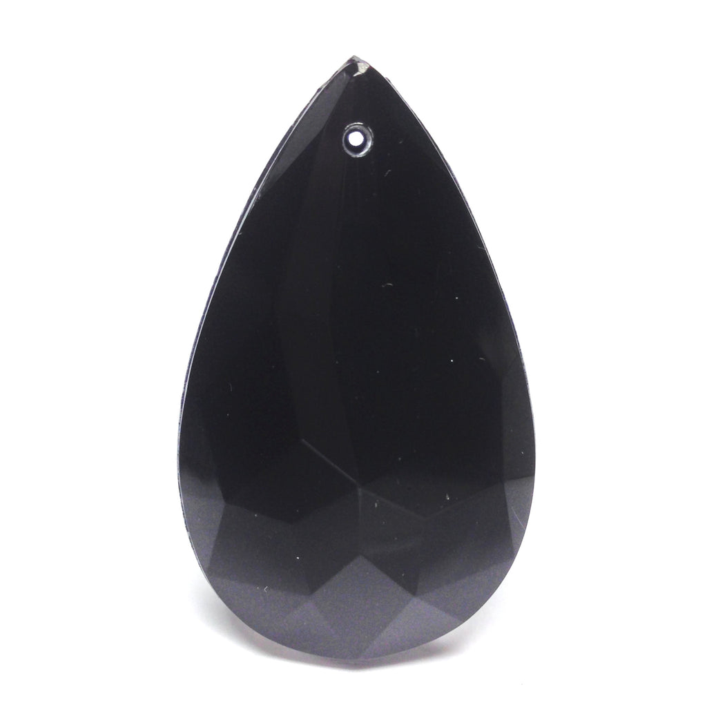 42X26MM Black Faceted Pear Drop (12 pieces)