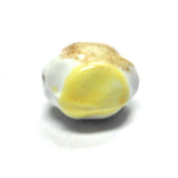 15MM Yellow/White Ceramic Oval Bead (36 pieces)