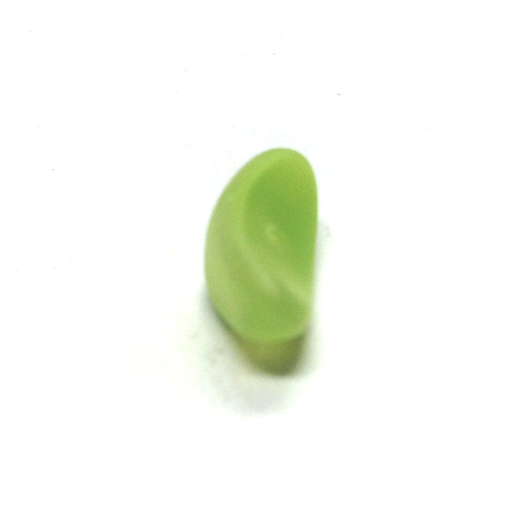 12X6MM Mat Green Glass C Bead (72 pieces)