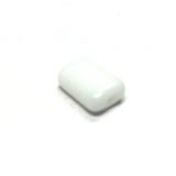 9X6.5MM White Glass Rectangle Bead (144 pieces)