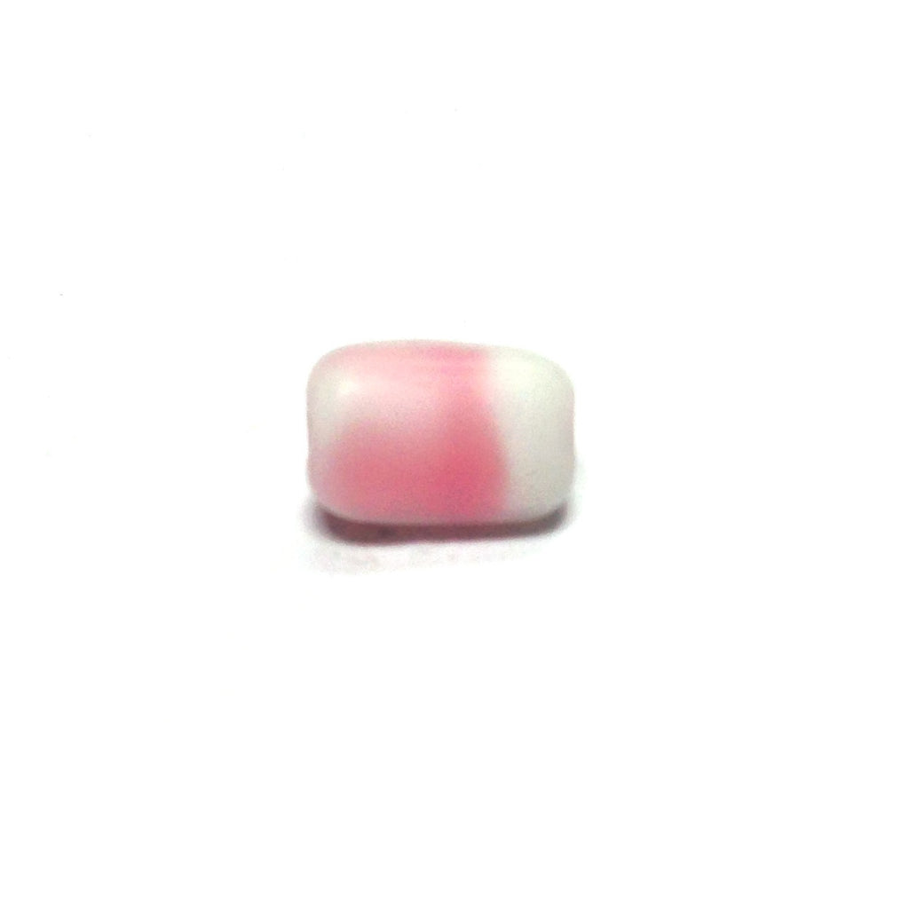 8X6MM Mat Pink Glass Rectangle Bead (144 pieces)