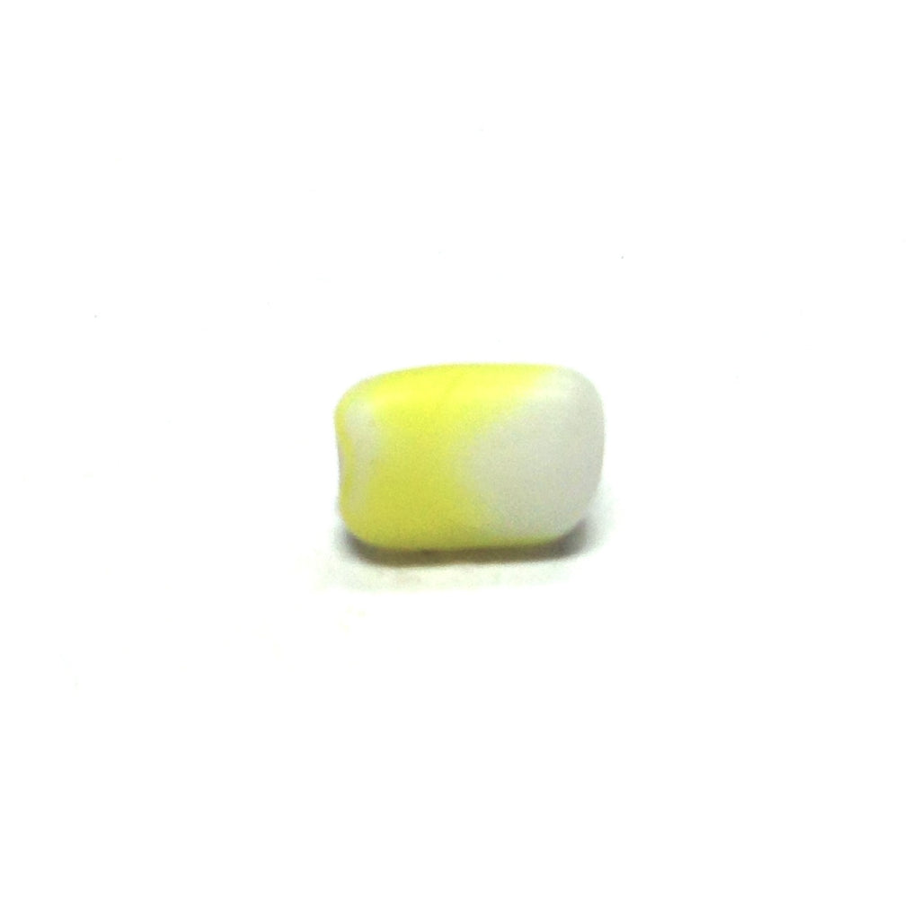 8X6MM Mat Yellow Glass Rectangle Bead (144 pieces)