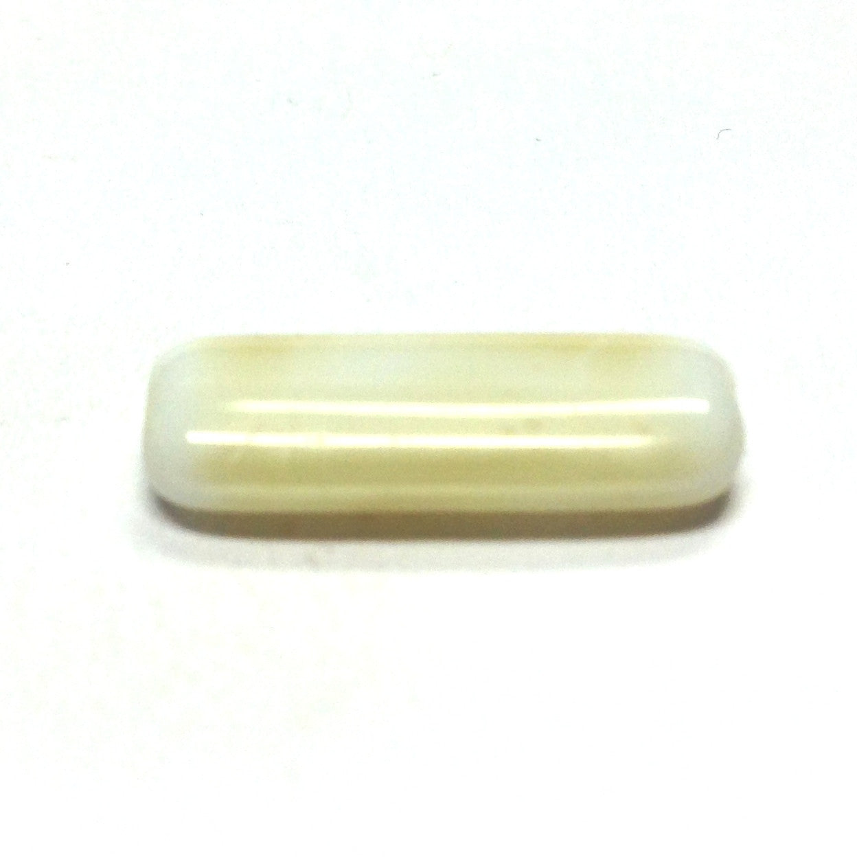 18X7MM Beige Glass Rectangle Bead (72 pieces)