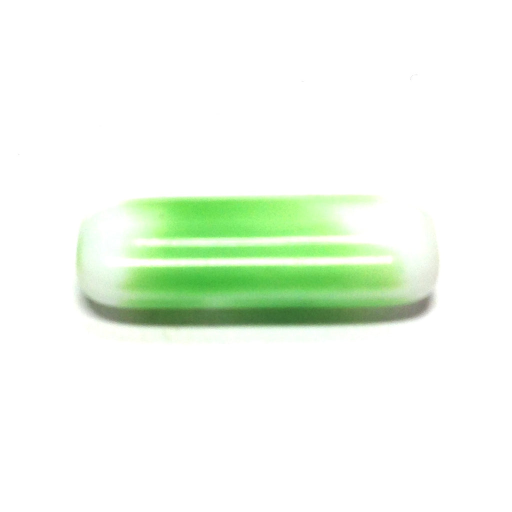 18X7MM Green Glass Rectangle Bead (72 pieces)