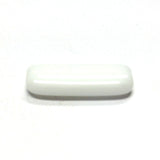 18X7MM White Glass Rectangle Bead (72 pieces)