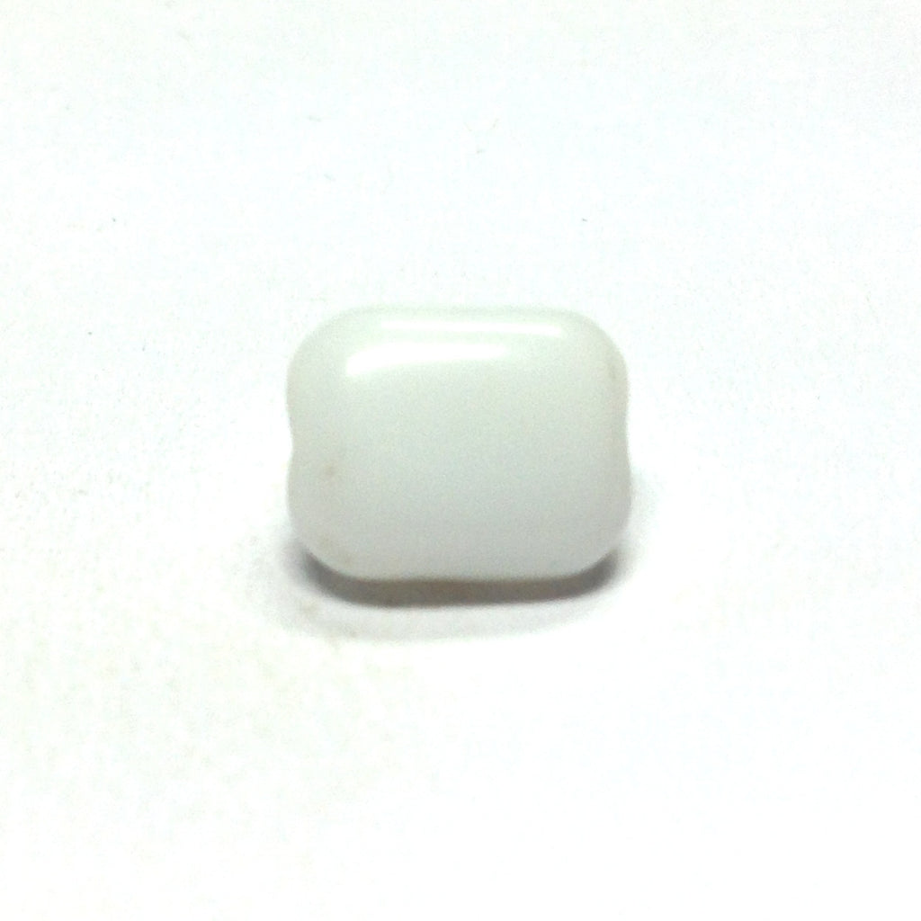 10X8MM White Glass Rectangle Bead (72 pieces)