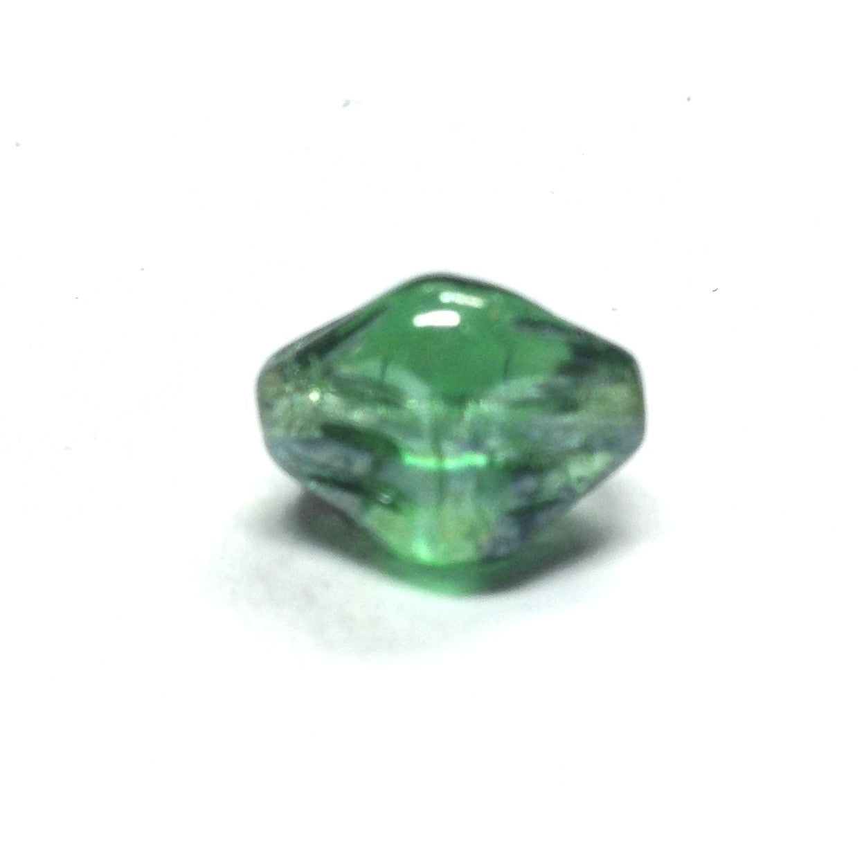 15MM Emerald Green Lustered Glass Nugget Bead (36 pieces)