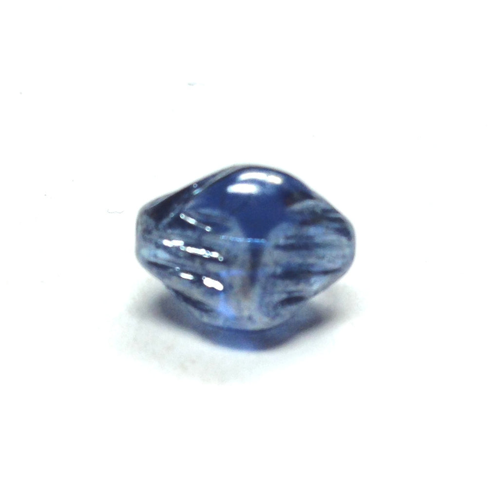 7MM Sapphire Blue Lustered Glass Nugget Bead (144 pieces)
