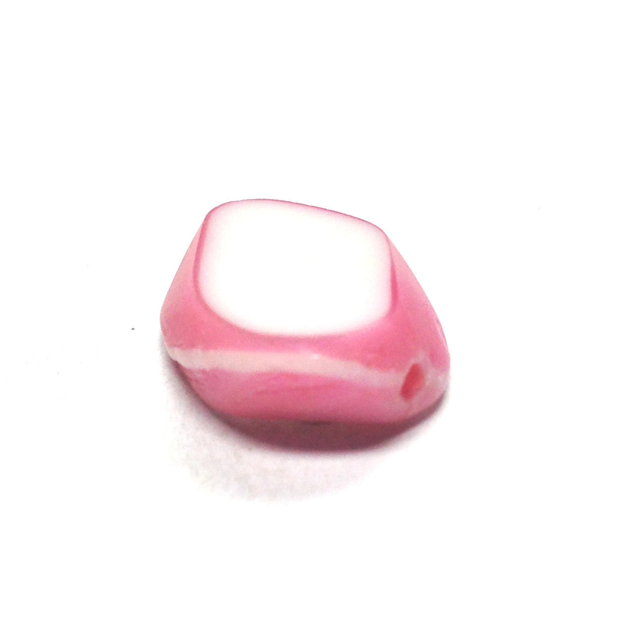 15X13MM Pink/White Glass Bead (72 pieces)