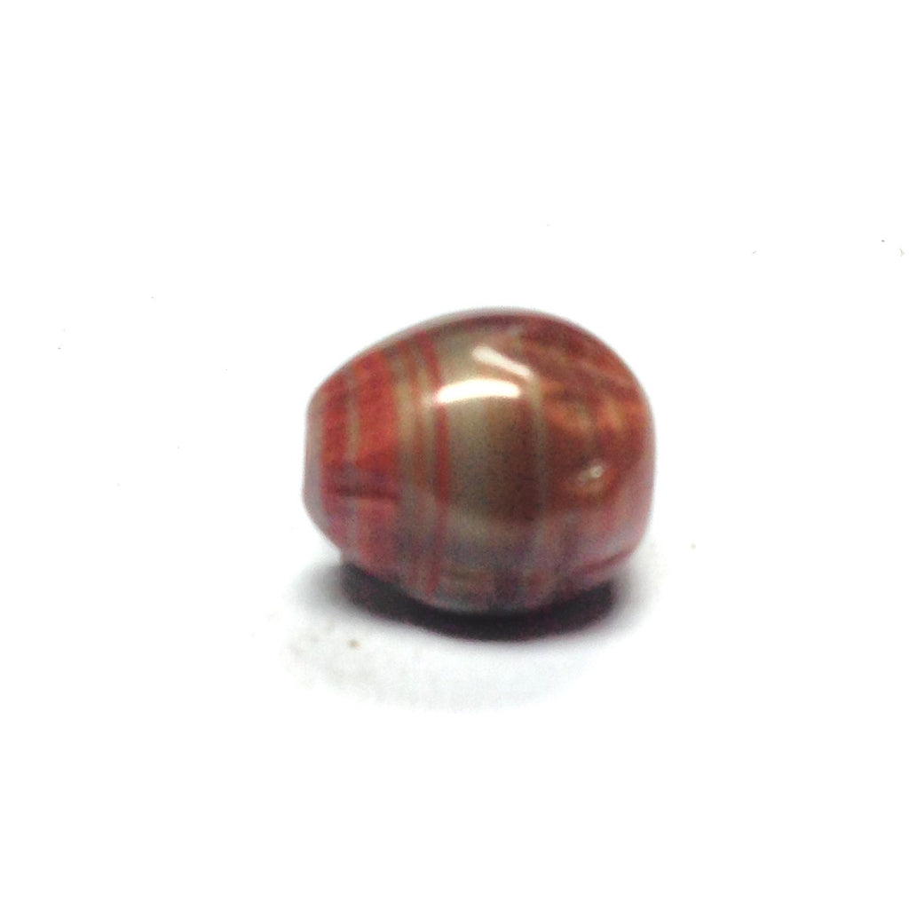 10X9MM Brn/Rust Fancy Glass Bead (36 pieces)
