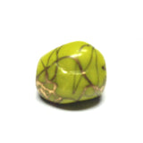 13X12MM Green/Gold Fancy Glass Bead (36 pieces)