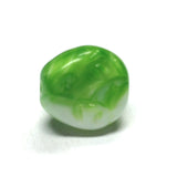 10X9MM Green/White Glass Bead (36 pieces)