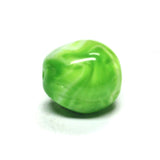 13X12MM Green/Wht Fancy Glass Bead (36 pieces)