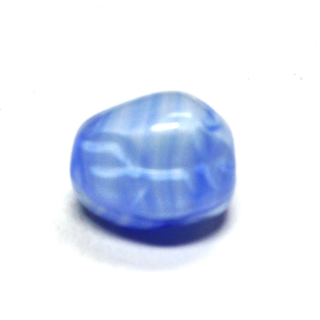 10X9MM Lt.Blu/Wht Fancy Glass Bead (36 pieces)
