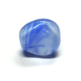 13X12MM Lt.Blu/Wht Fancy Glass Bead (36 pieces)
