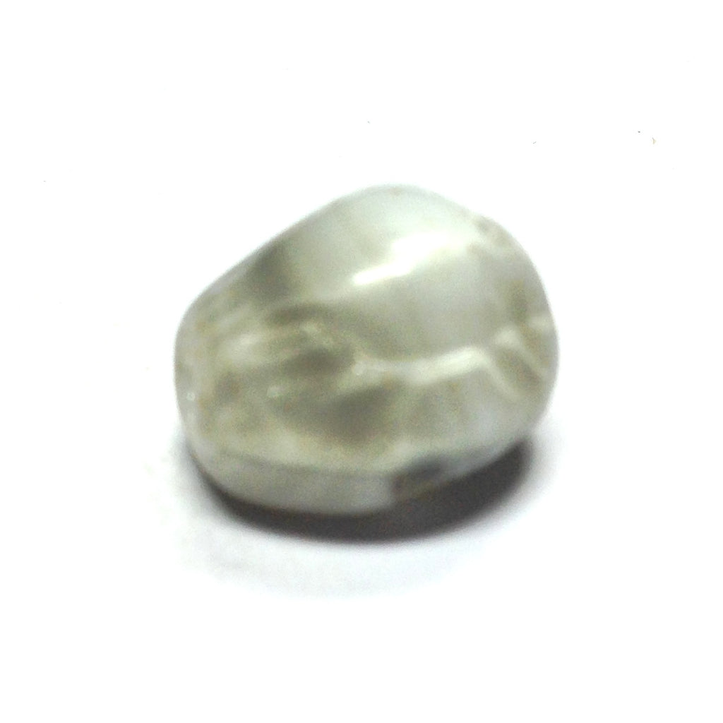 16X15MM Grey/Wht Fancy Glass Bead (24 pieces)