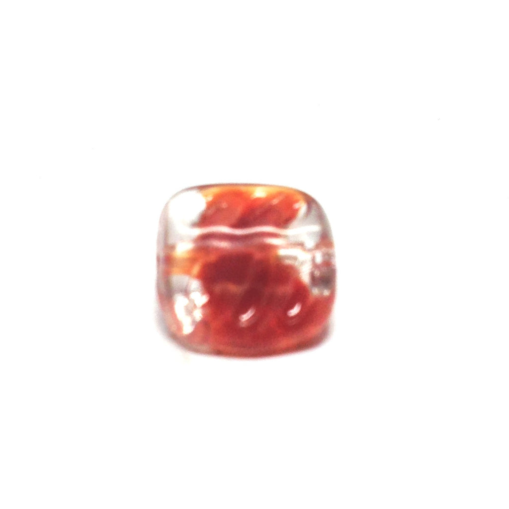 9MM Carnelian Glass Square Bead (144 pieces)