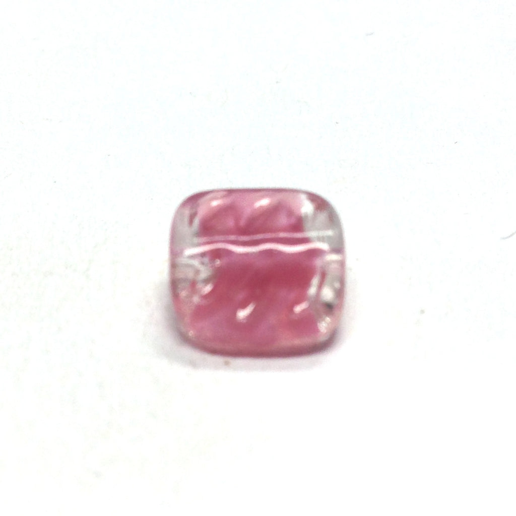 9MM Pink Glass Square Bead (144 pieces)