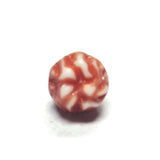 12MM Brown/White Fancy Glass Bead (36 pieces)