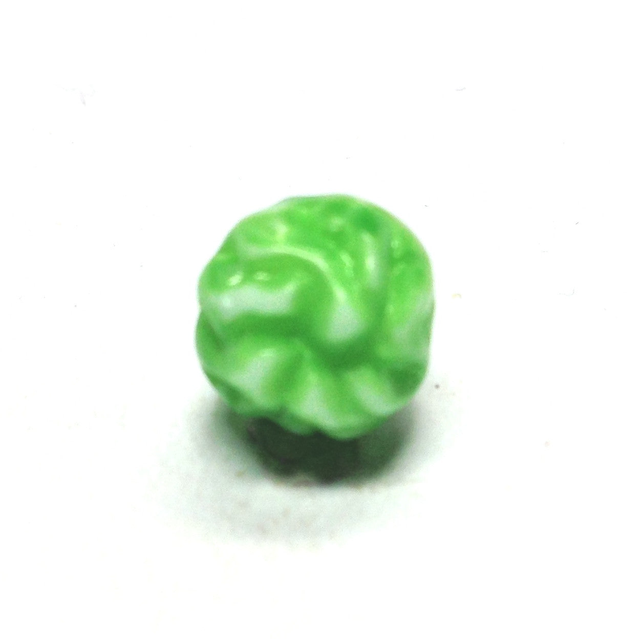 12MM Green/White Fancy Glass Bead (36 pieces)