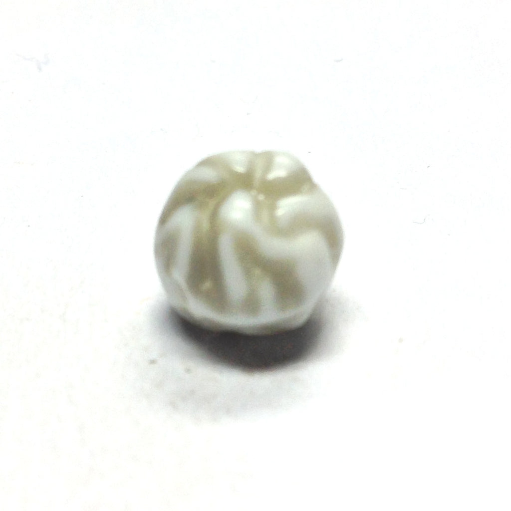 8MM Grey/White Fancy Glass Bead (144 pieces)