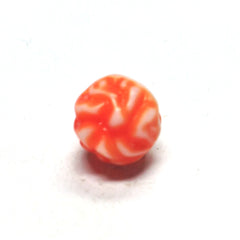 10MM Orange/White Fancy Glass Bead (72 pieces)