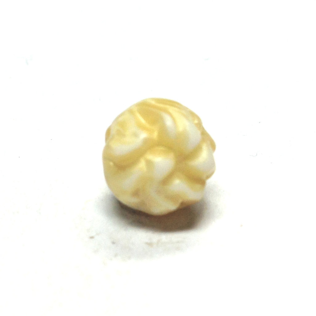 8MM Topaz/White Fancy Glass Bead (144 pieces)